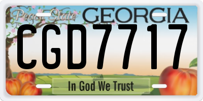 GA license plate CGD7717