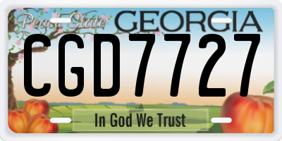 GA license plate CGD7727