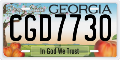 GA license plate CGD7730