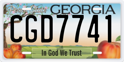 GA license plate CGD7741