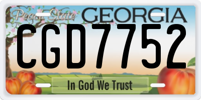 GA license plate CGD7752