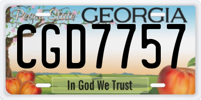 GA license plate CGD7757