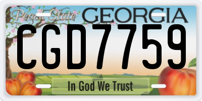 GA license plate CGD7759