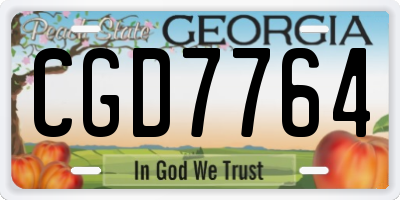 GA license plate CGD7764