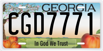GA license plate CGD7771