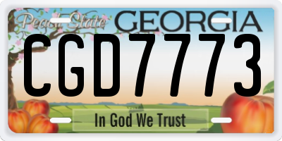 GA license plate CGD7773