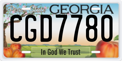 GA license plate CGD7780