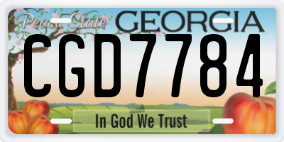 GA license plate CGD7784