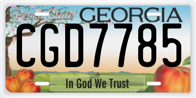 GA license plate CGD7785