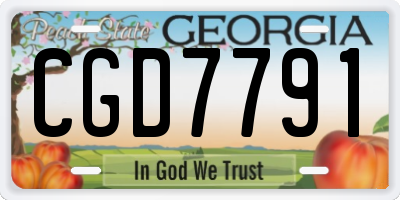 GA license plate CGD7791