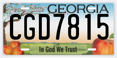GA license plate CGD7815