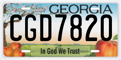GA license plate CGD7820
