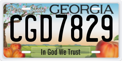 GA license plate CGD7829