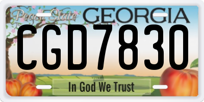 GA license plate CGD7830