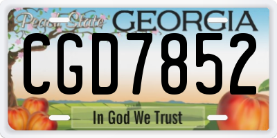 GA license plate CGD7852