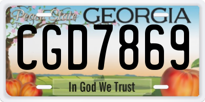 GA license plate CGD7869