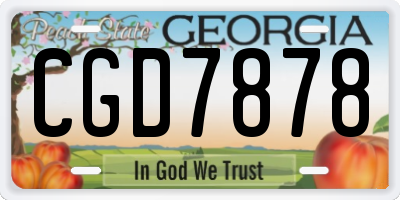 GA license plate CGD7878