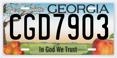 GA license plate CGD7903
