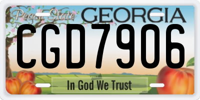 GA license plate CGD7906