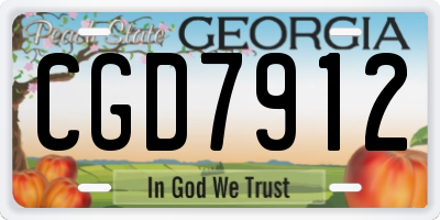 GA license plate CGD7912
