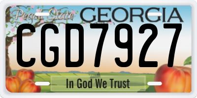 GA license plate CGD7927