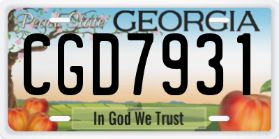 GA license plate CGD7931