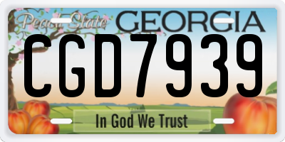 GA license plate CGD7939
