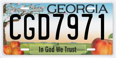 GA license plate CGD7971
