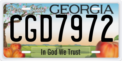 GA license plate CGD7972