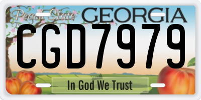 GA license plate CGD7979