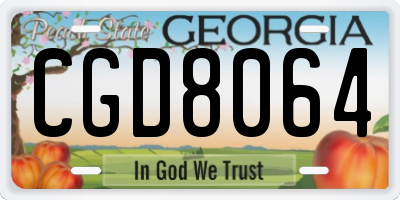 GA license plate CGD8064