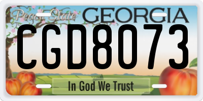 GA license plate CGD8073