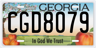GA license plate CGD8079