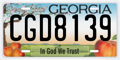 GA license plate CGD8139