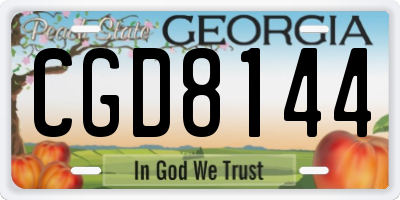 GA license plate CGD8144