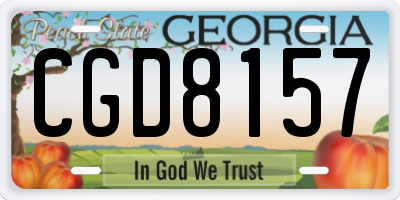GA license plate CGD8157