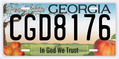 GA license plate CGD8176