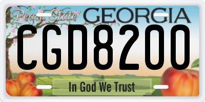 GA license plate CGD8200