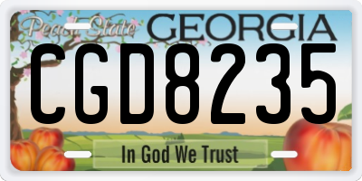 GA license plate CGD8235