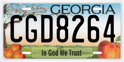 GA license plate CGD8264