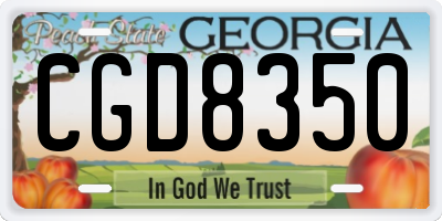 GA license plate CGD8350