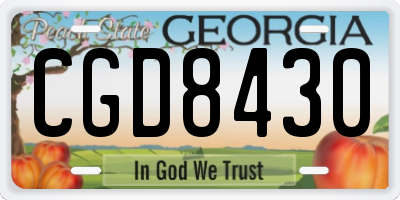 GA license plate CGD8430