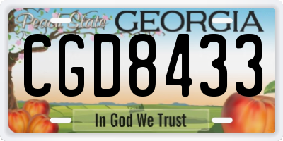 GA license plate CGD8433
