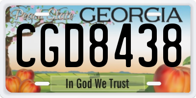 GA license plate CGD8438