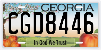 GA license plate CGD8446