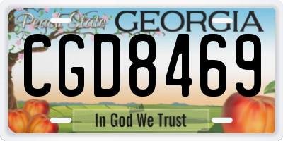 GA license plate CGD8469