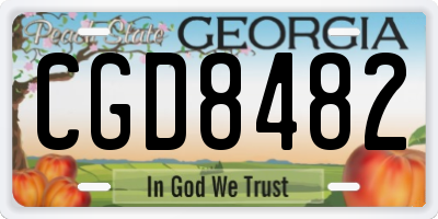 GA license plate CGD8482