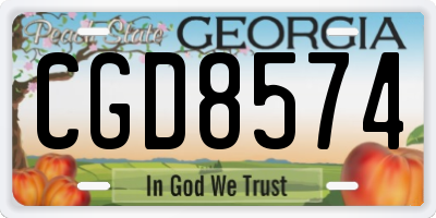 GA license plate CGD8574