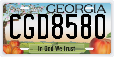 GA license plate CGD8580