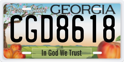 GA license plate CGD8618